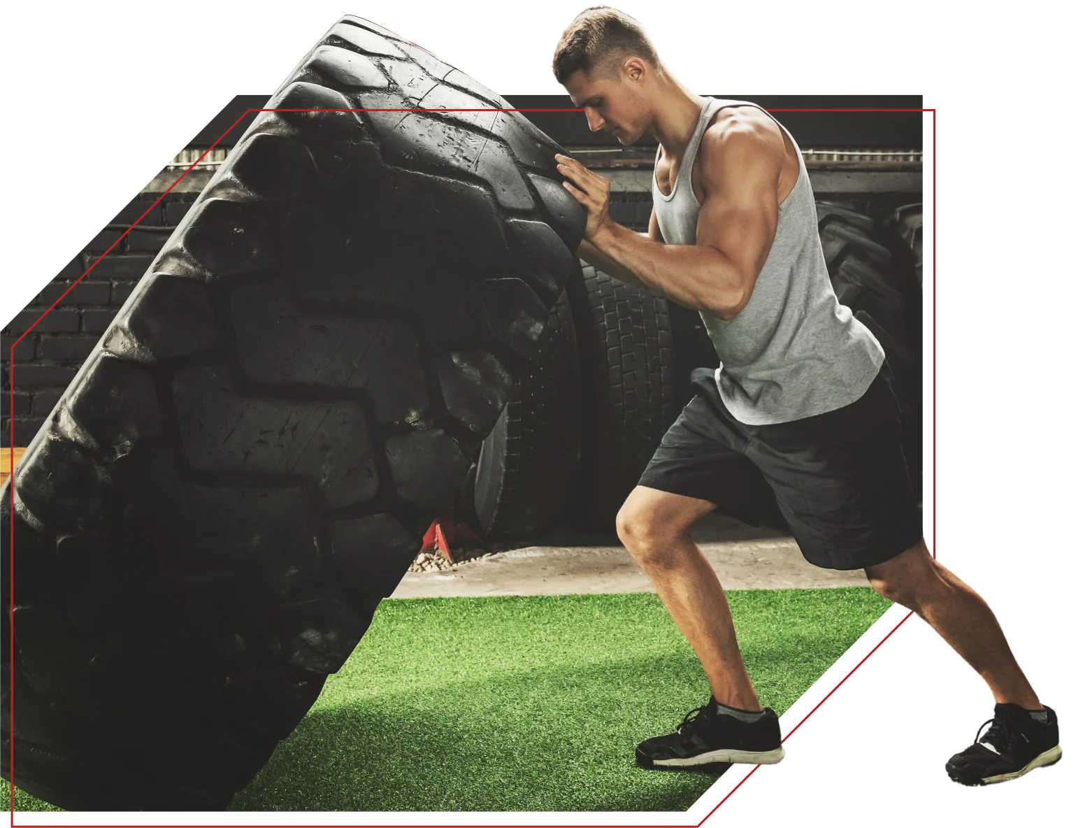 Athlete lifting sandbag